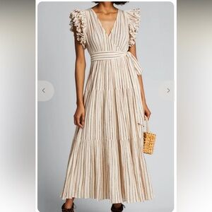 ULLA JOHNSON LILLIANA DRESS CREAM 8 No Belt